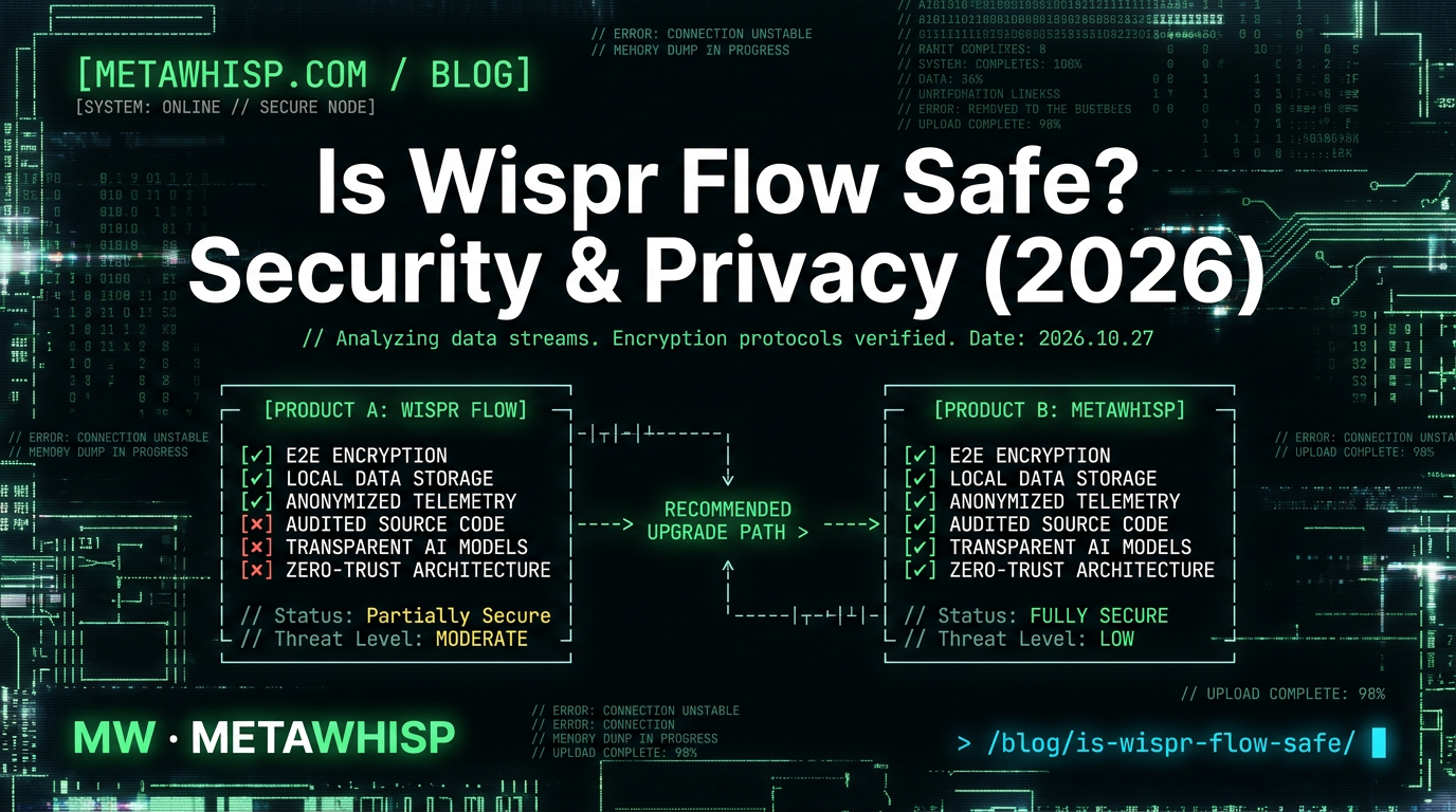 Flow Security Is Wispr Flow Safe? Security & Privacy (2026) — MetaWhisp