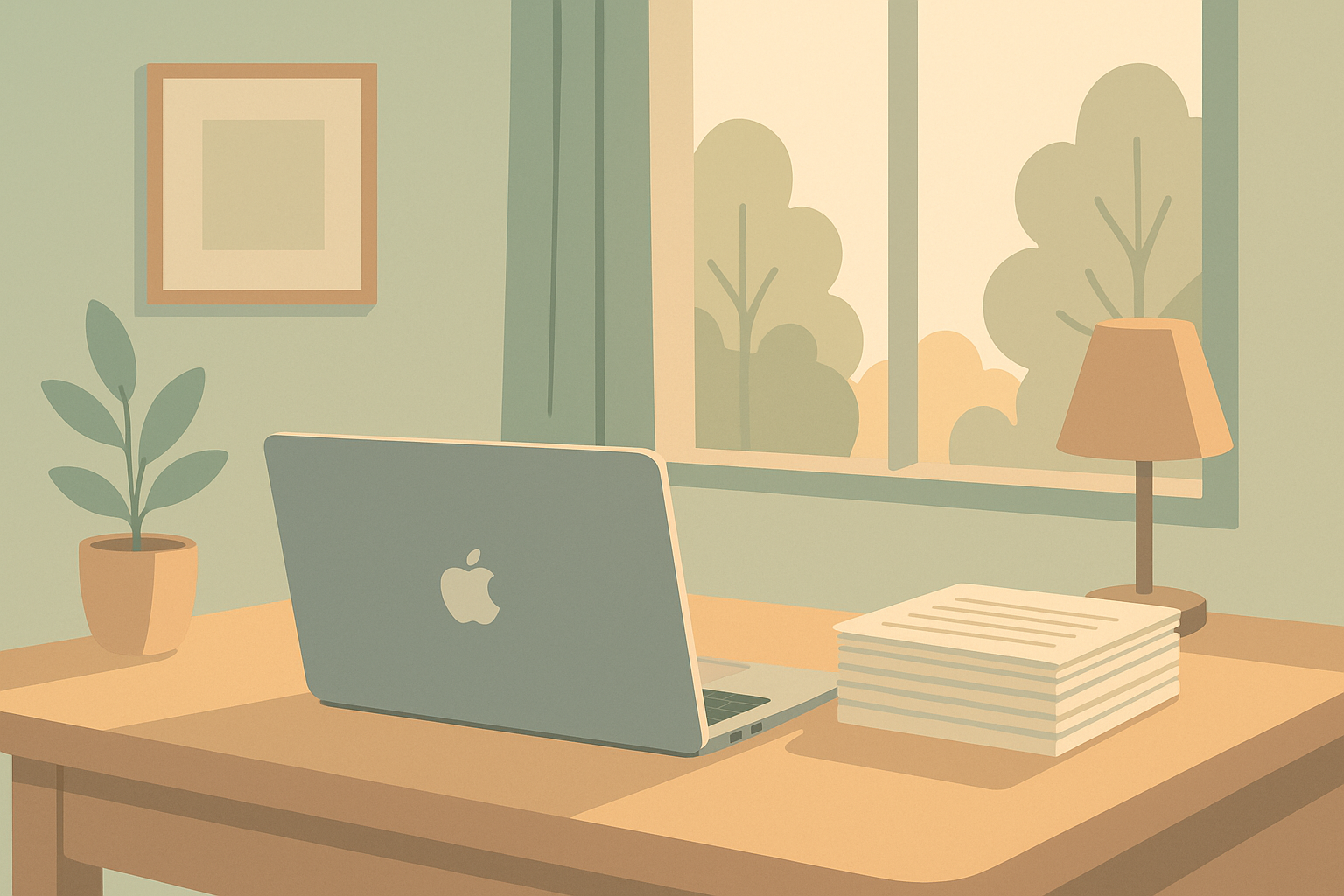 Home office setup for private offline voice-to-text transcription on MacBook
