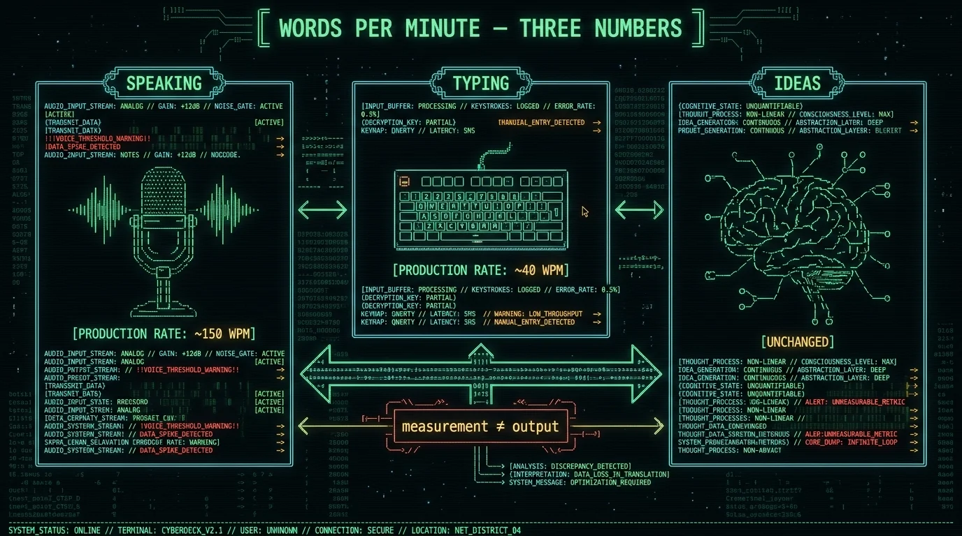 Schematic showing the three separate numbers behind average speaking speed words per minute comparisons