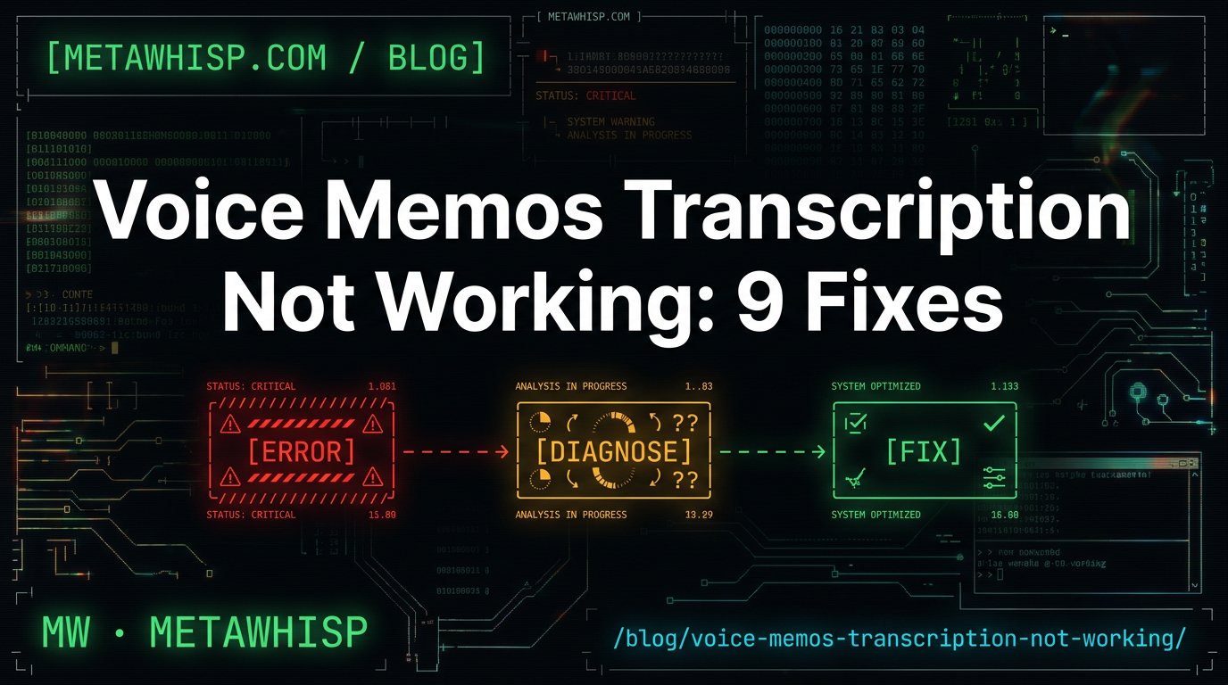Voice Memos Transcription Not Working: 9 Fixes — MetaWhisp