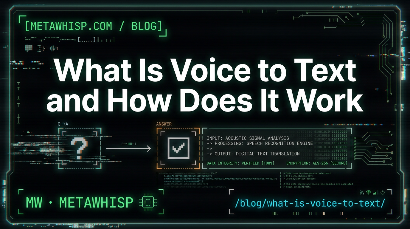 What Is Voice to Text and How Does It Work — MetaWhisp